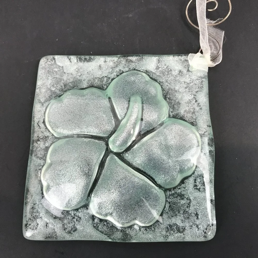 Recycled pale green glass sun catcher/ornament